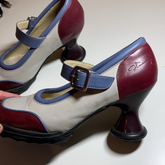 John Fluevog Shoes John Fluevog Ruby Red Blue Cream Mini